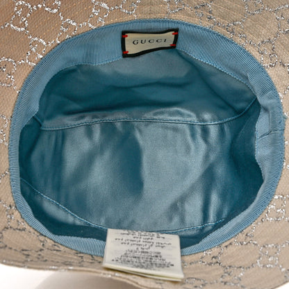 Gucci Canvas Lame GG Monogram Bucket Hat S Gardenia Silver 7 of 9