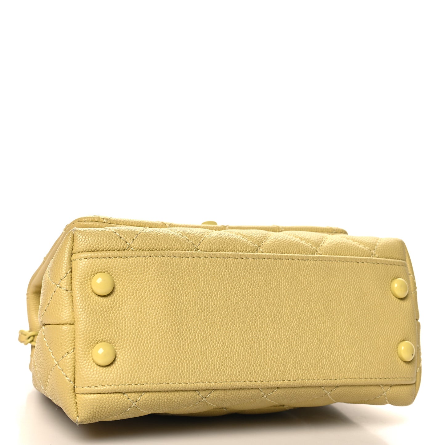 Caviar Quilted Incognito Extra Mini Coco Handle Flap Light Yellow