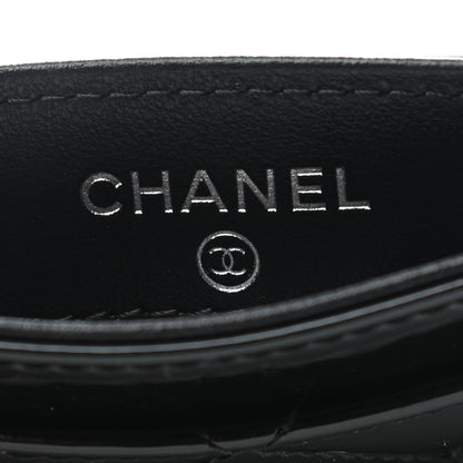 Chanel Patent Calfskin Quilted Card Holder So Black 6 of 7