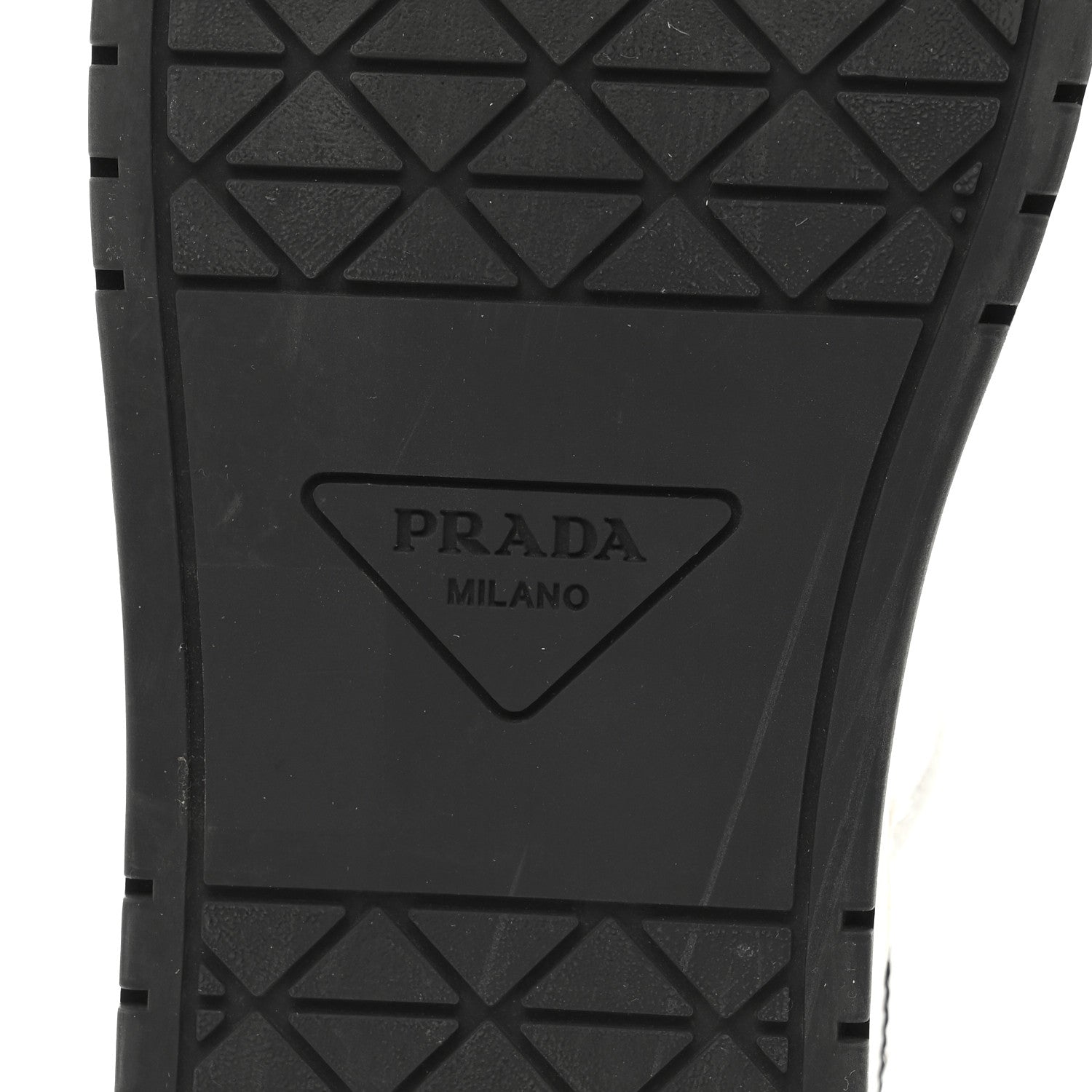 Prada Vitello Sport Spazzolato Rois Triangle Logo Womens Downtown Low Top 30mm Sneakers 38 White Black 9 of 9