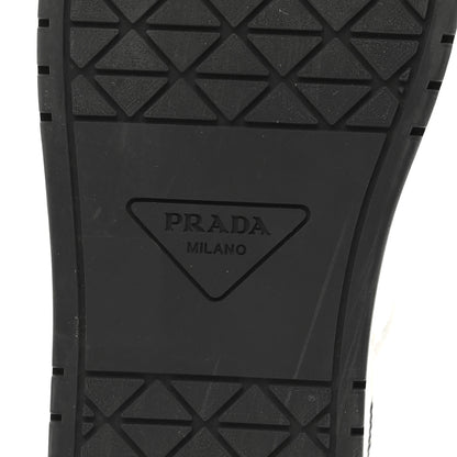 Prada Vitello Sport Spazzolato Rois Triangle Logo Womens Downtown Low Top 30mm Sneakers 38 White Black 9 of 9