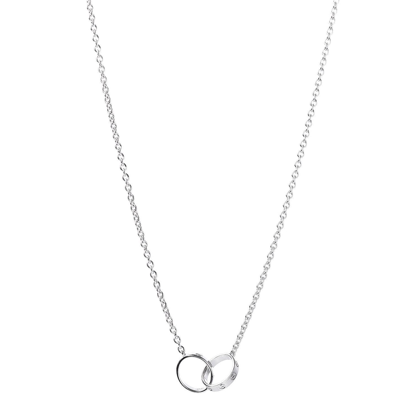 18K White Gold Interlocking LOVE Necklace