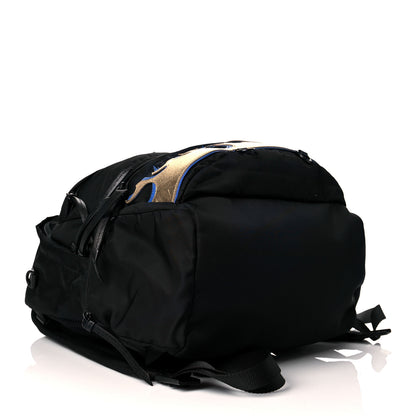 Prada Nylon Saffiano Flame Backpack Black 3 of 9