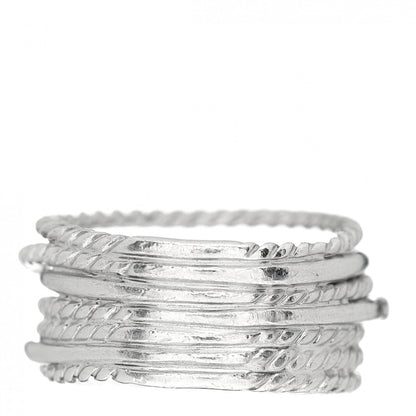 David Yurman Sterling Silver Diamond 11mm Wide Crossover Cable Ring 54 6.75 3 of 4