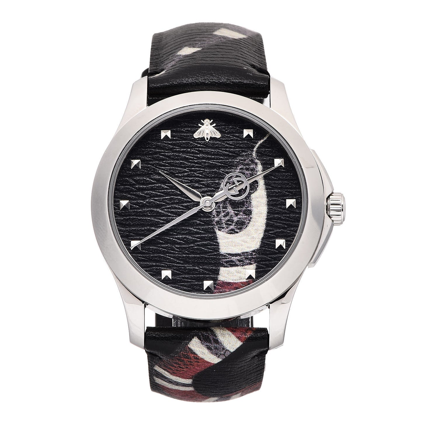 Stainless Steel Calfskin 38mm Le Marche Des Merveilles Snake Quartz Watch Black
