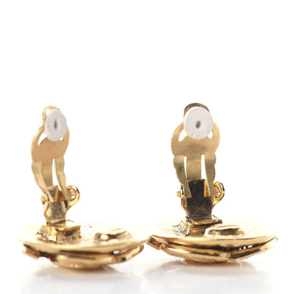 Chanel CC Button Clip On Earrings Gold 3 of 4