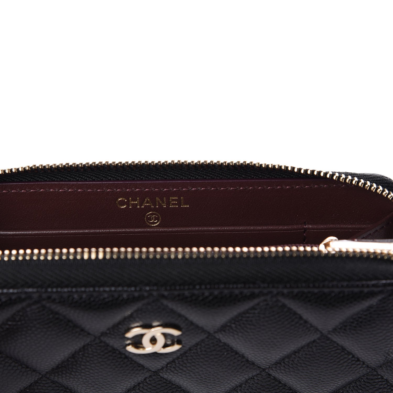 Chanel Caviar Quilted Small Zip Around Wallet Black 8 of 11