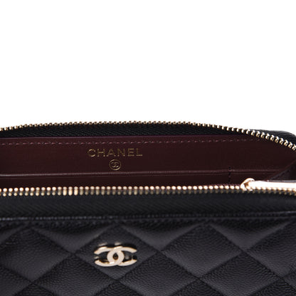 Chanel Caviar Quilted Small Zip Around Wallet Black 8 of 11