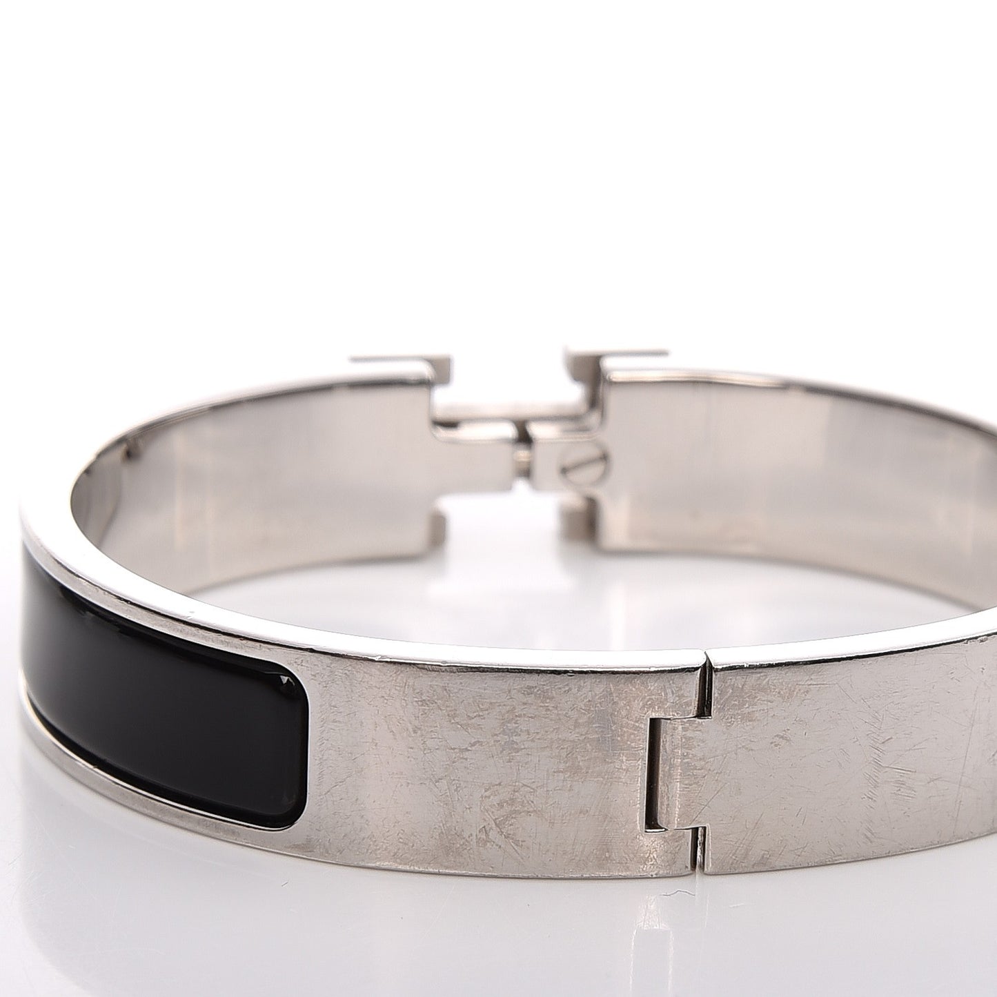 Enamel Narrow Clic Clac H Bracelet PM Black