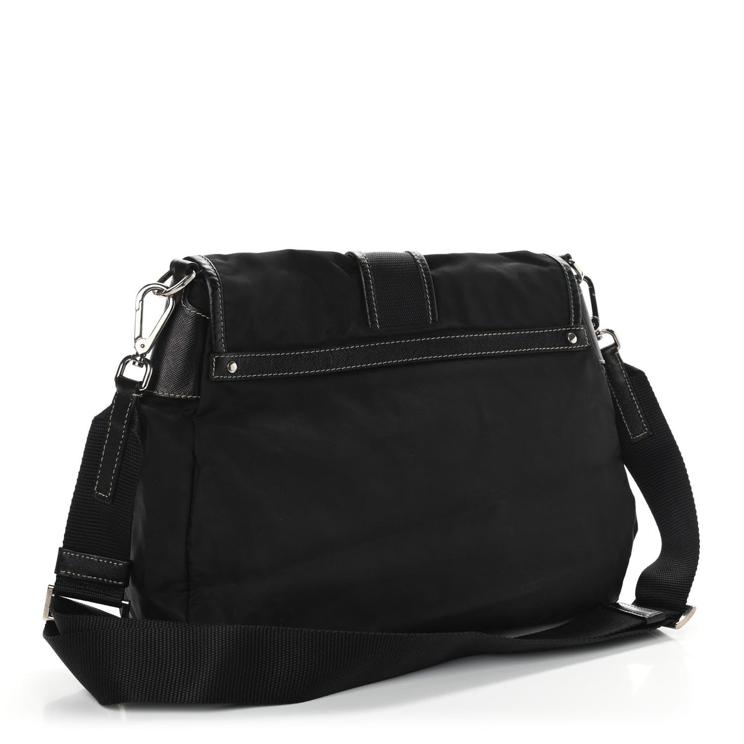 Nylon Saffiano Vela Messenger Bag Black