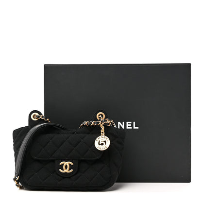 Chanel Jersey Quilted Small Wavy CC Hobo Black 11 of 11