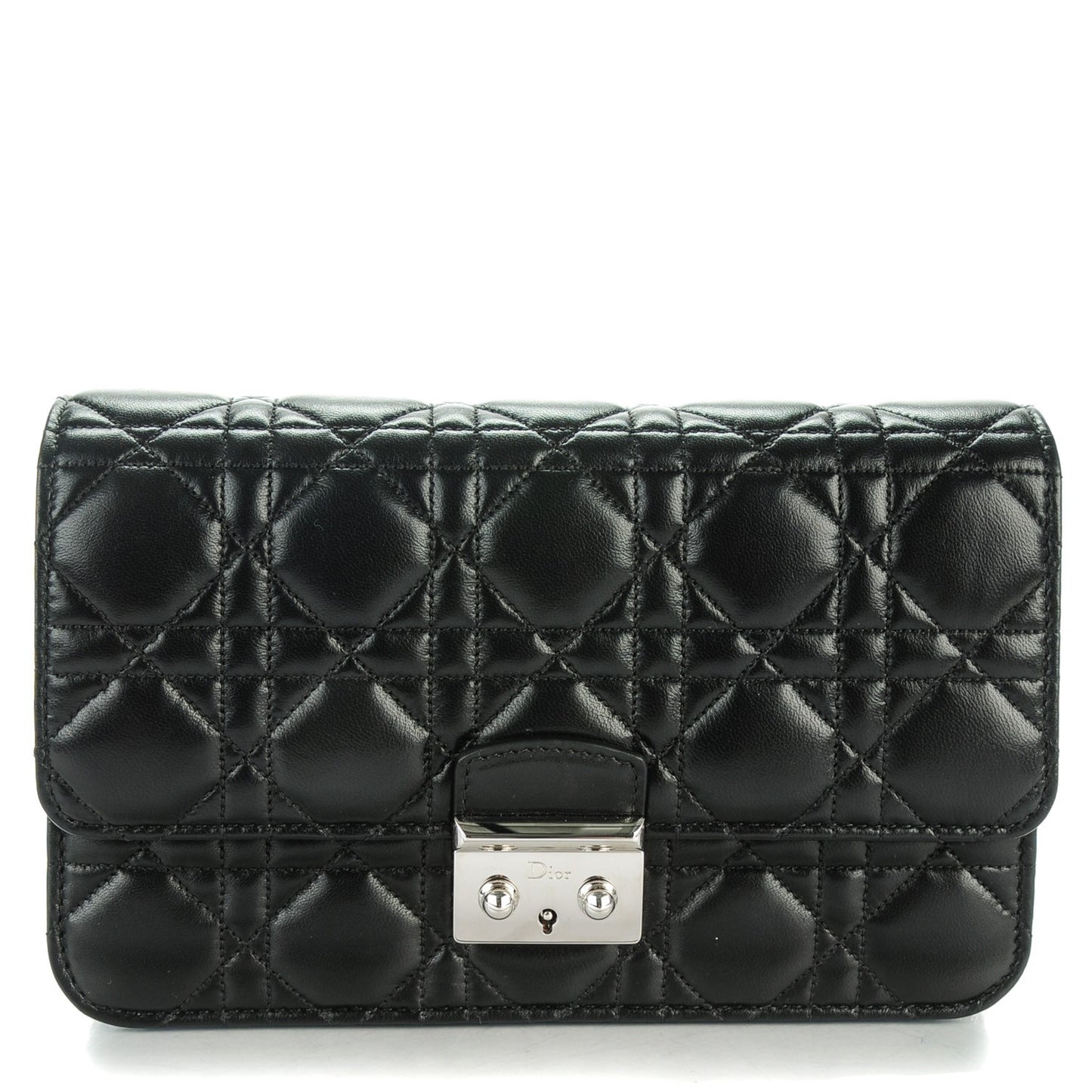 Lambskin Cannage Large Miss Dior Promenade Pouch Black