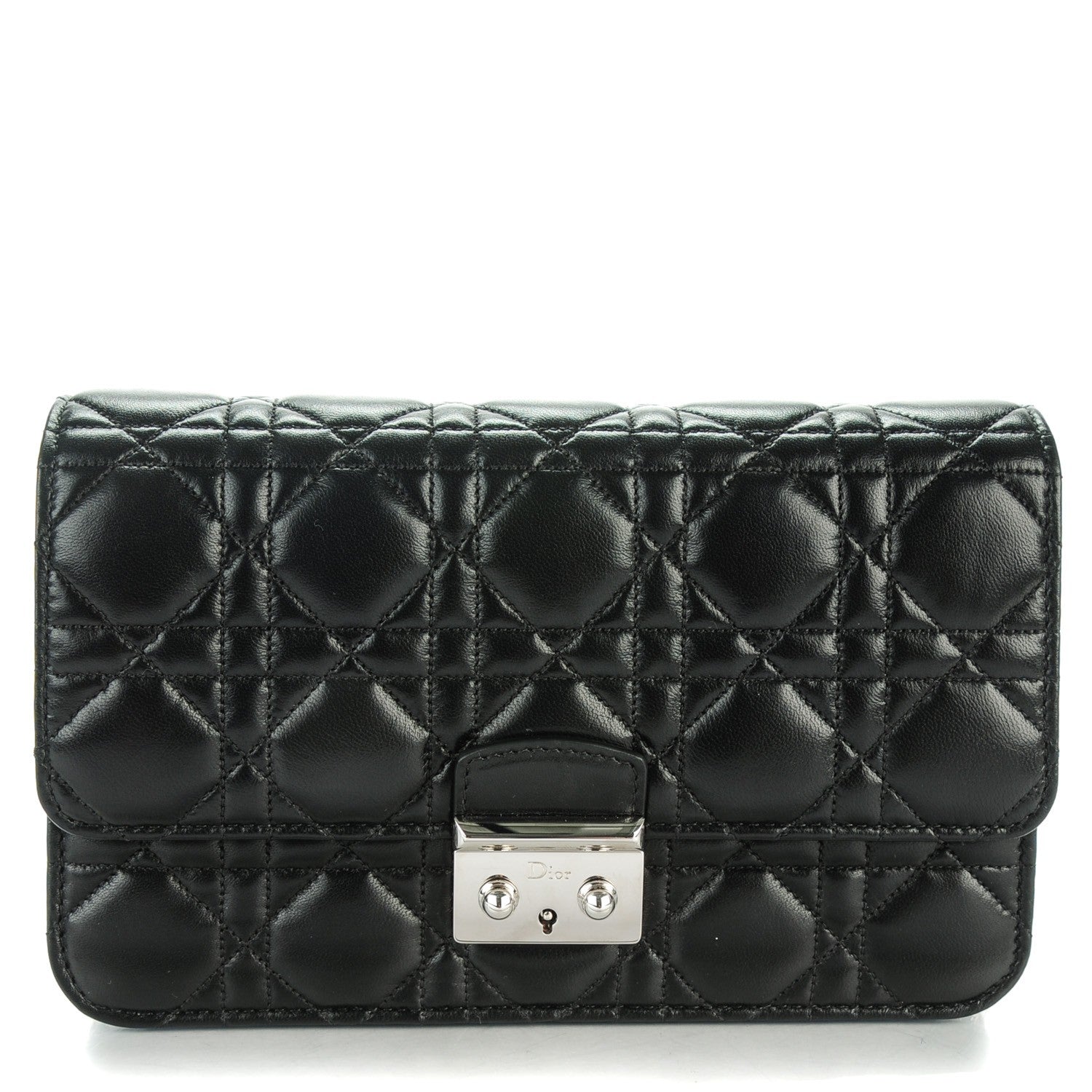 Christian Dior Lambskin Cannage Large Miss Dior Promenade Pouch Black 1 of 8