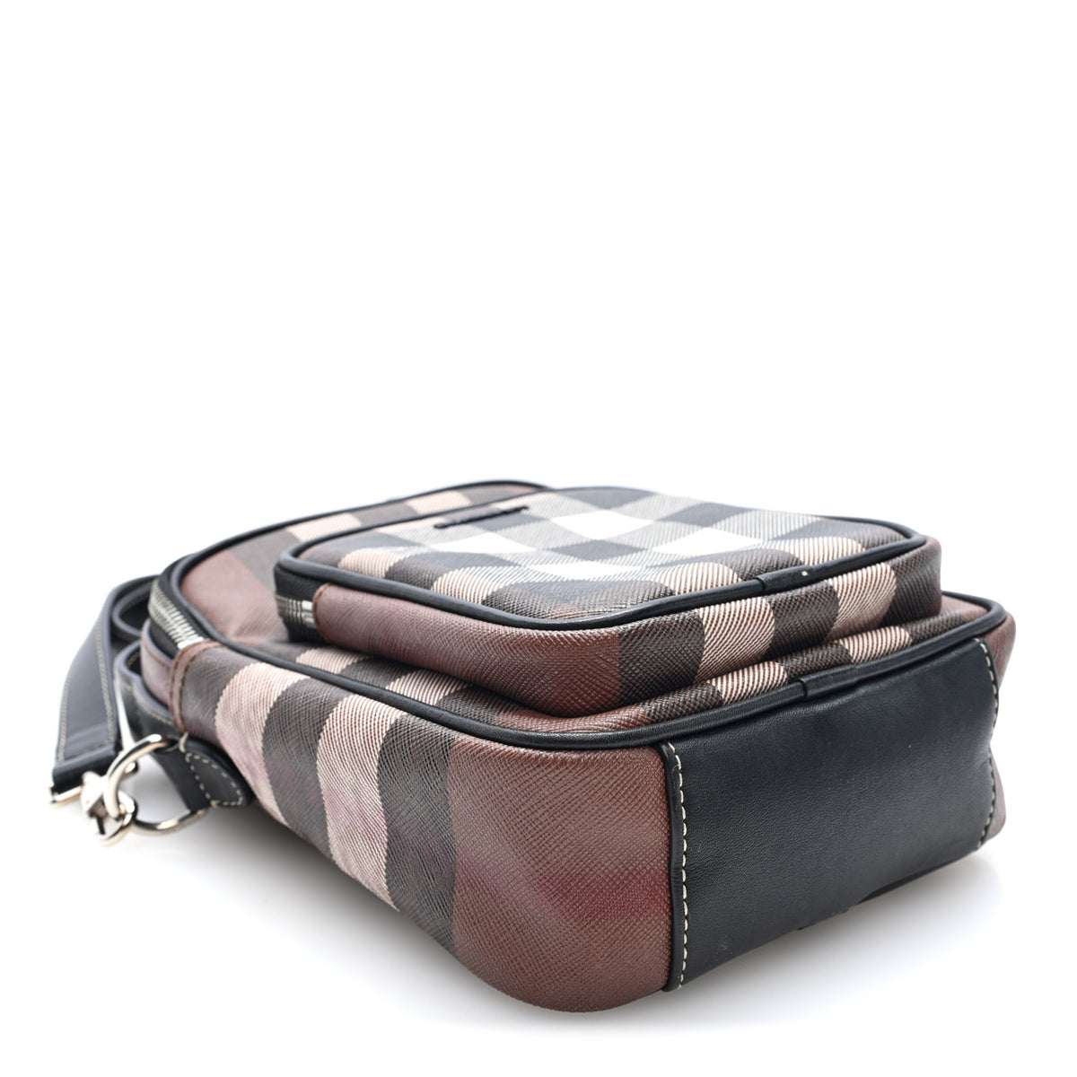 House Check Canvas Calfskin Wyatt Crossbody Dark Birch Brown