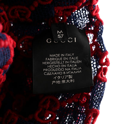 Gucci Cotton Embroidered GG Blend Headband M Blue Red 5 of 10
