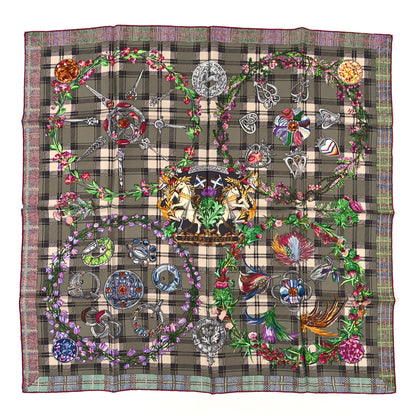 Hermes Silk Fleurs D Ecosse Scarf 90 1 of 3