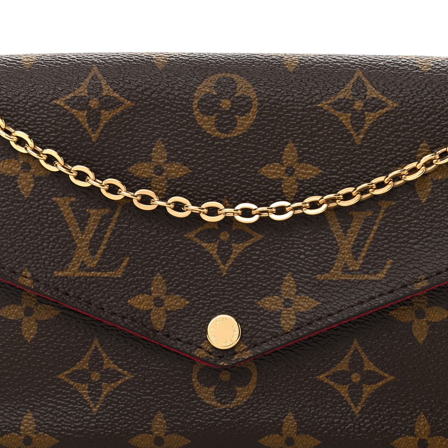 Monogram Pochette Felicie Chain Wallet Fuchsia