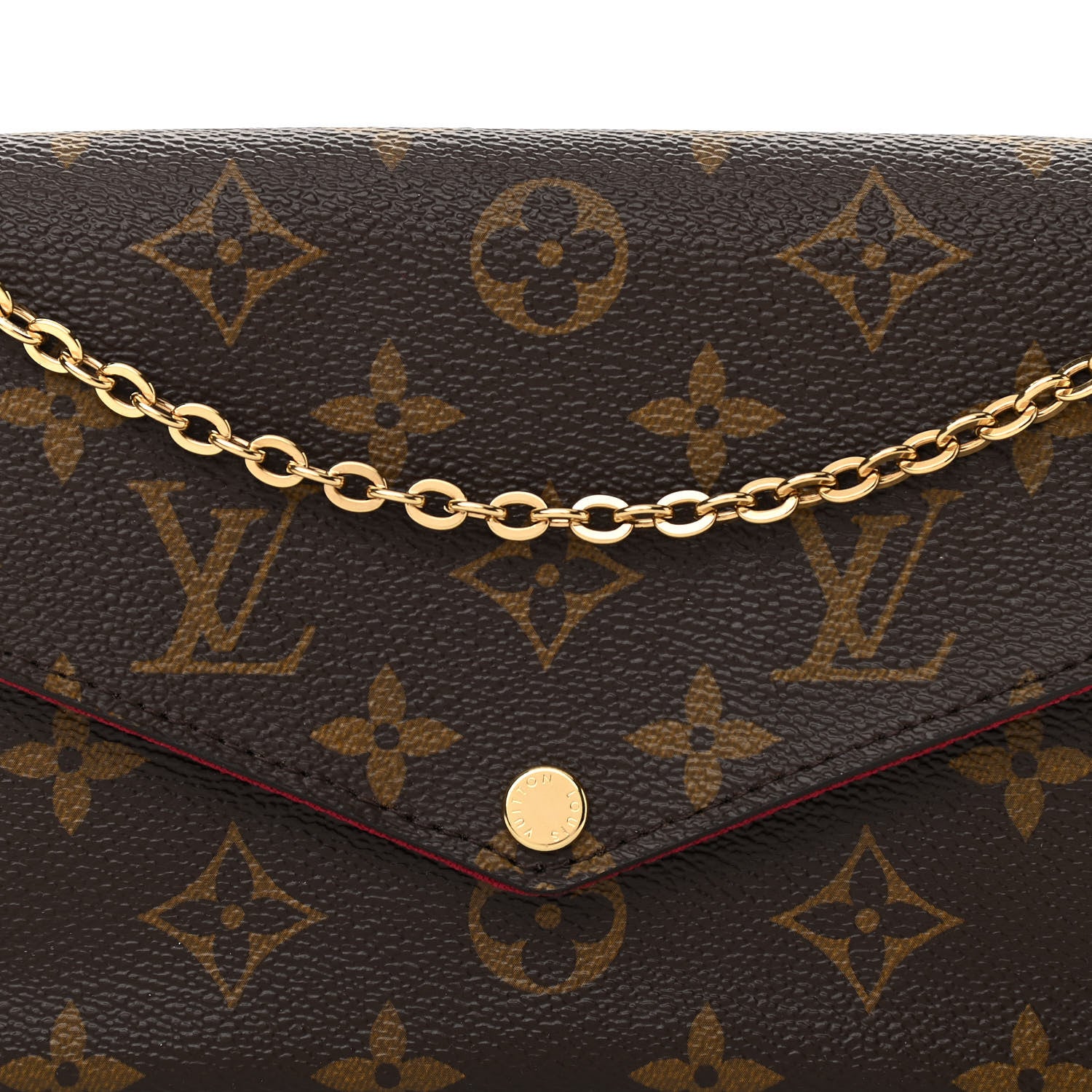 Louis Vuitton Monogram Pochette Felicie Chain Wallet Fuchsia 8 of 11