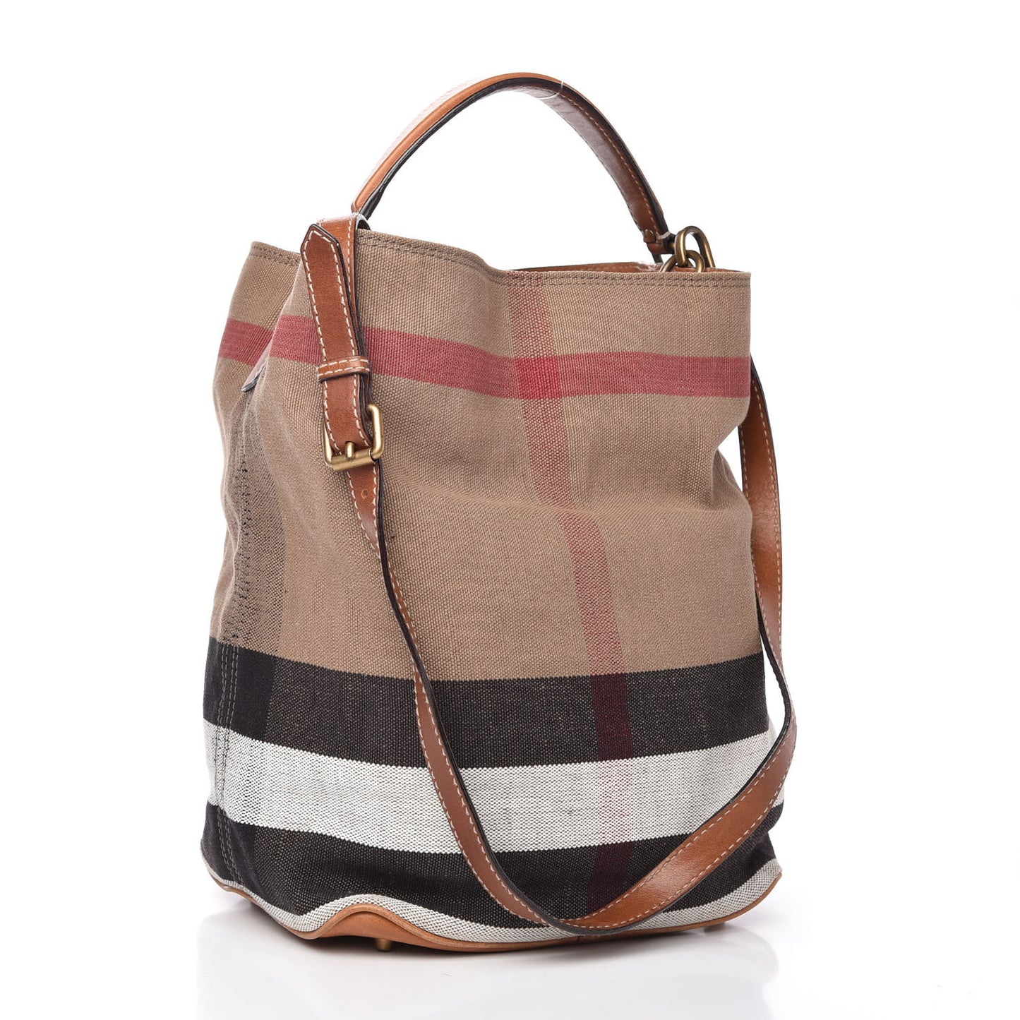 Canvas Mega Check Medium Ashby Hobo Saddle Brown