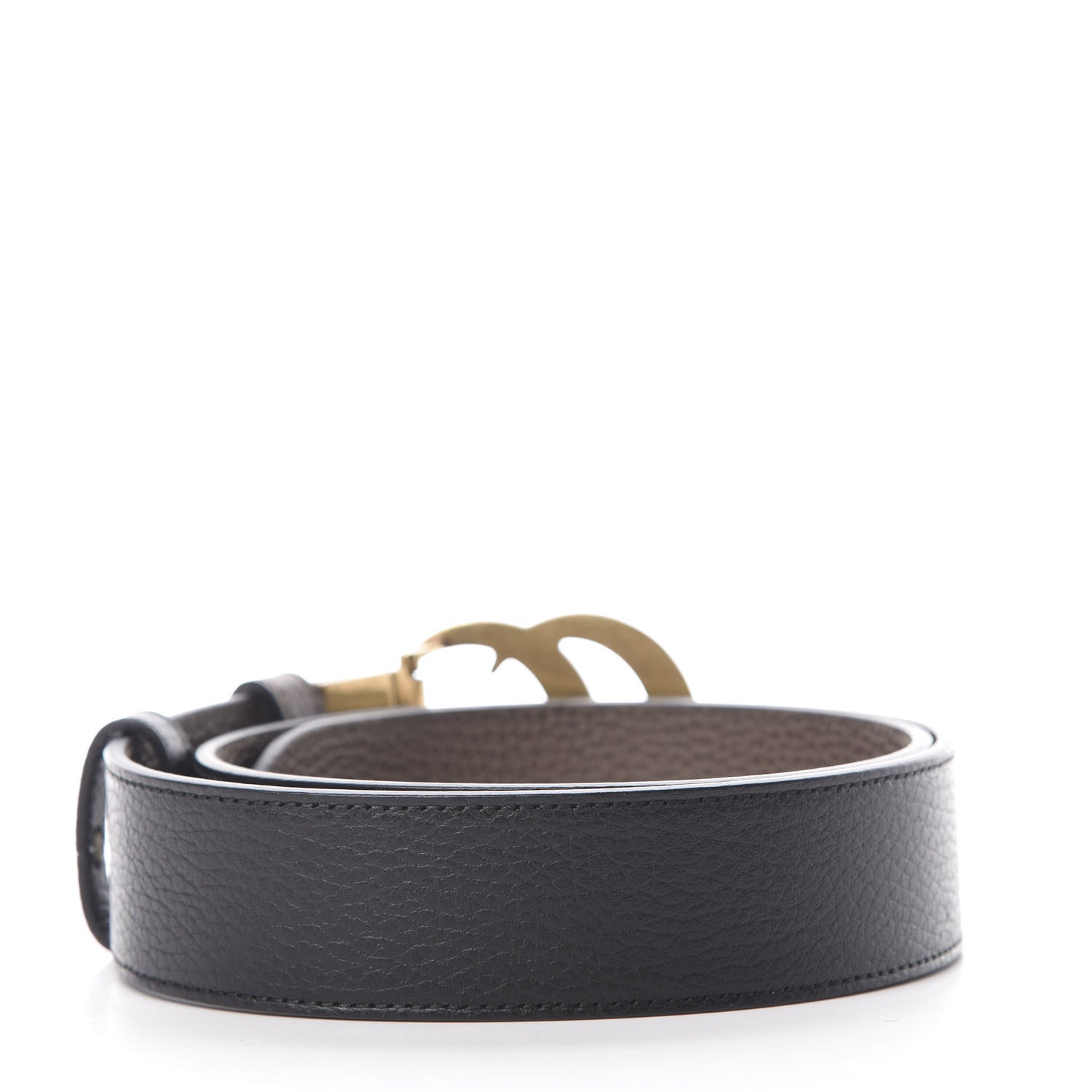 Gucci Calfskin Double G Reversible 37mm Belt 85 34 Black Cocoa 2 of 7