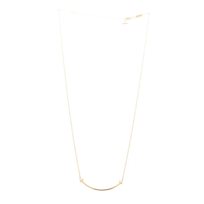 Tiffany 18K Yellow Gold Small T Smile Pendant Necklace 3 of 5