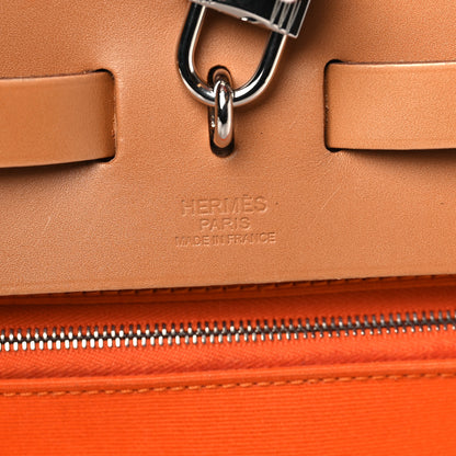 Hermes Vache Hunter Toile Herbag Zip 39 MM Orange Natural 7 of 10