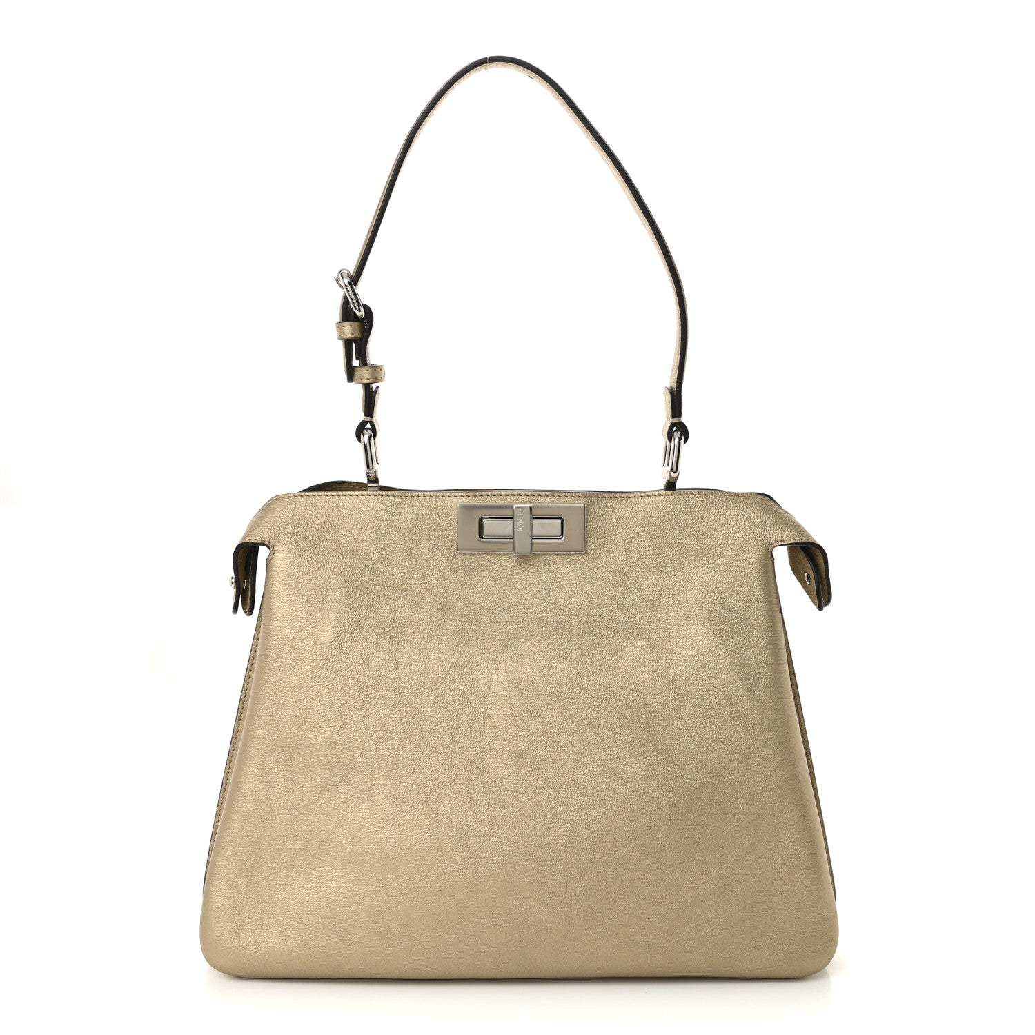 Fendi Metallic Vitello Medium Soft Peekaboo Gold 1 of 10
