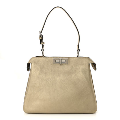 Fendi Metallic Vitello Medium Soft Peekaboo Gold 1 of 10