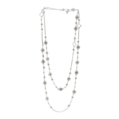 David Yurman Sterling Silver Quatrefoil Bead Chain Necklace 3 of 4