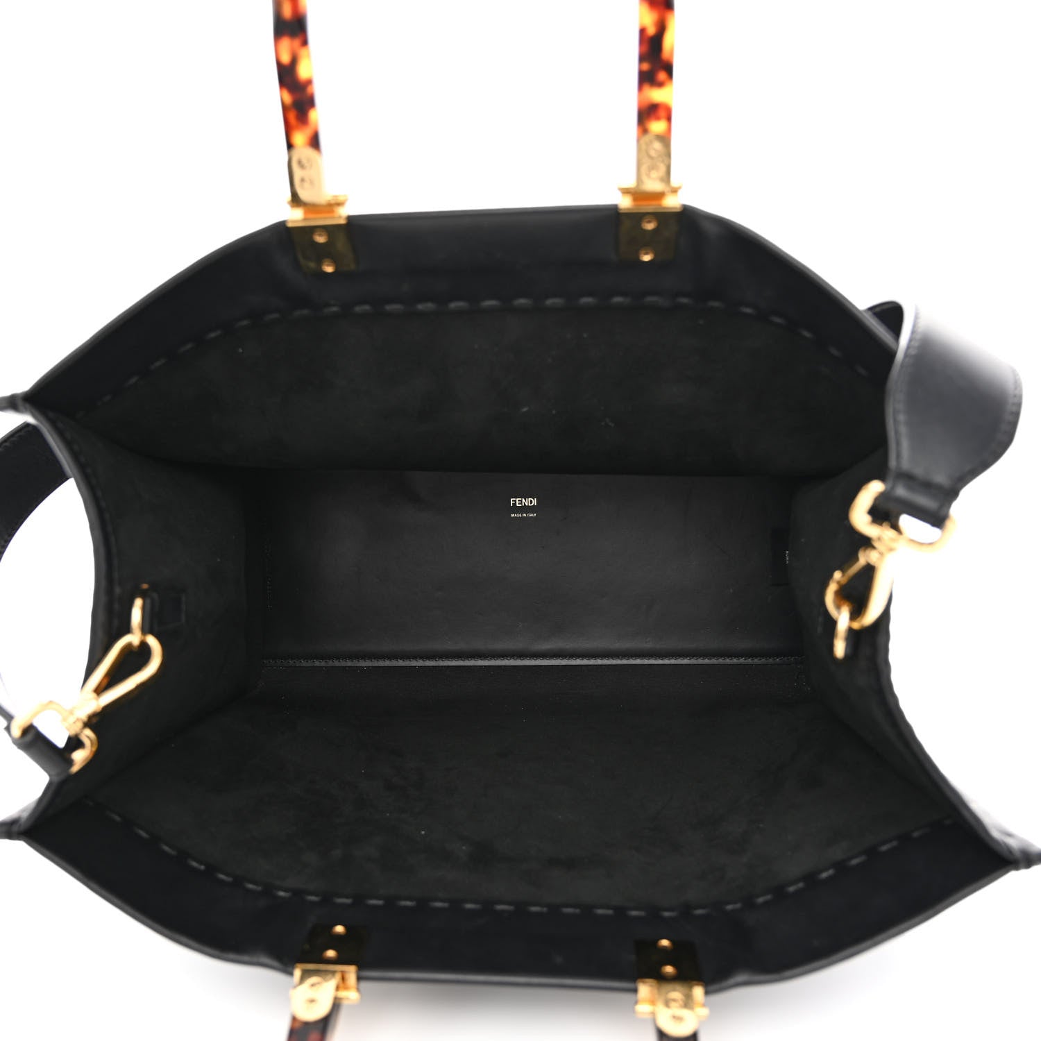 Fendi Vitello King Plexiglass Medium Fendi Sunshine Shopper Tote Black 5 of 15