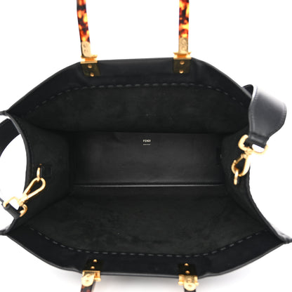 Fendi Vitello King Plexiglass Medium Fendi Sunshine Shopper Tote Black 5 of 15