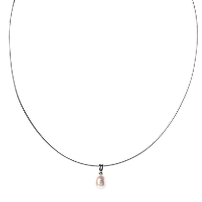 Mikimoto 18K White Gold Diamond Akoya Pearl Drop Pendant Necklace 1 of 6