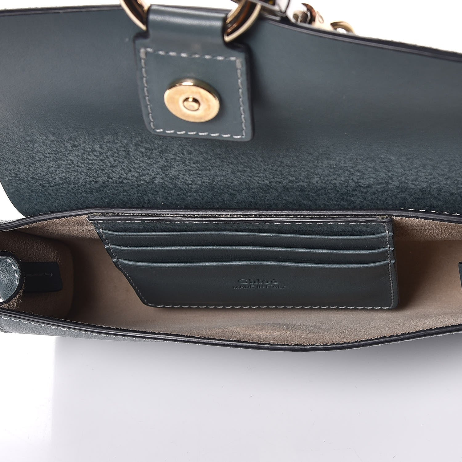 Chloe Suede Calfskin Faye Wallet On Strap Cloudy Blue 7 of 10