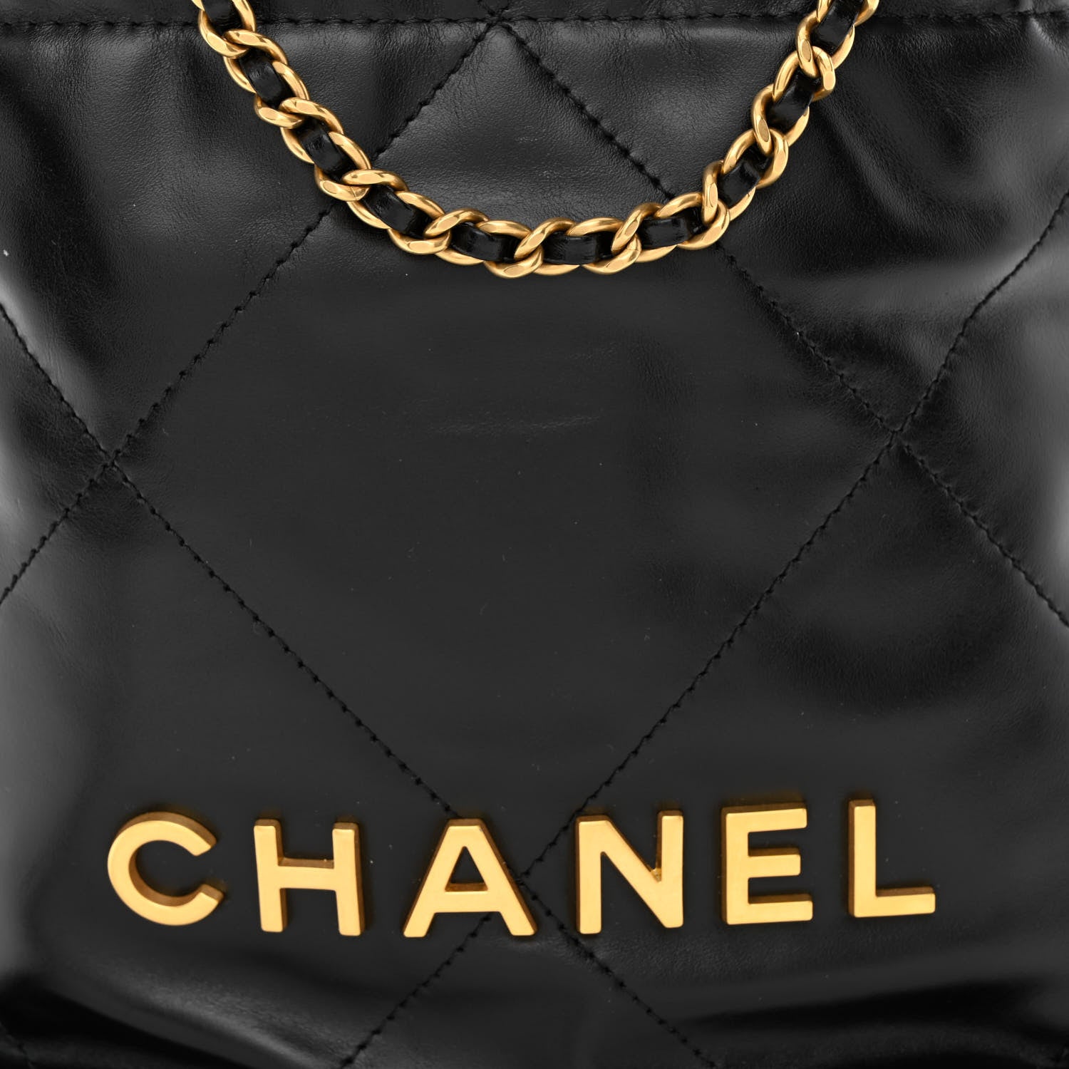 Chanel Shiny Calfskin Quilted Mini Chanel 22 Black 8 of 11