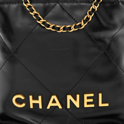 Chanel Shiny Calfskin Quilted Mini Chanel 22 Black 8 of 11
