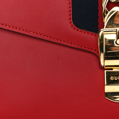 Gucci Calfskin Small Sylvie Shoulder Bag Hibiscus Red 11 of 11