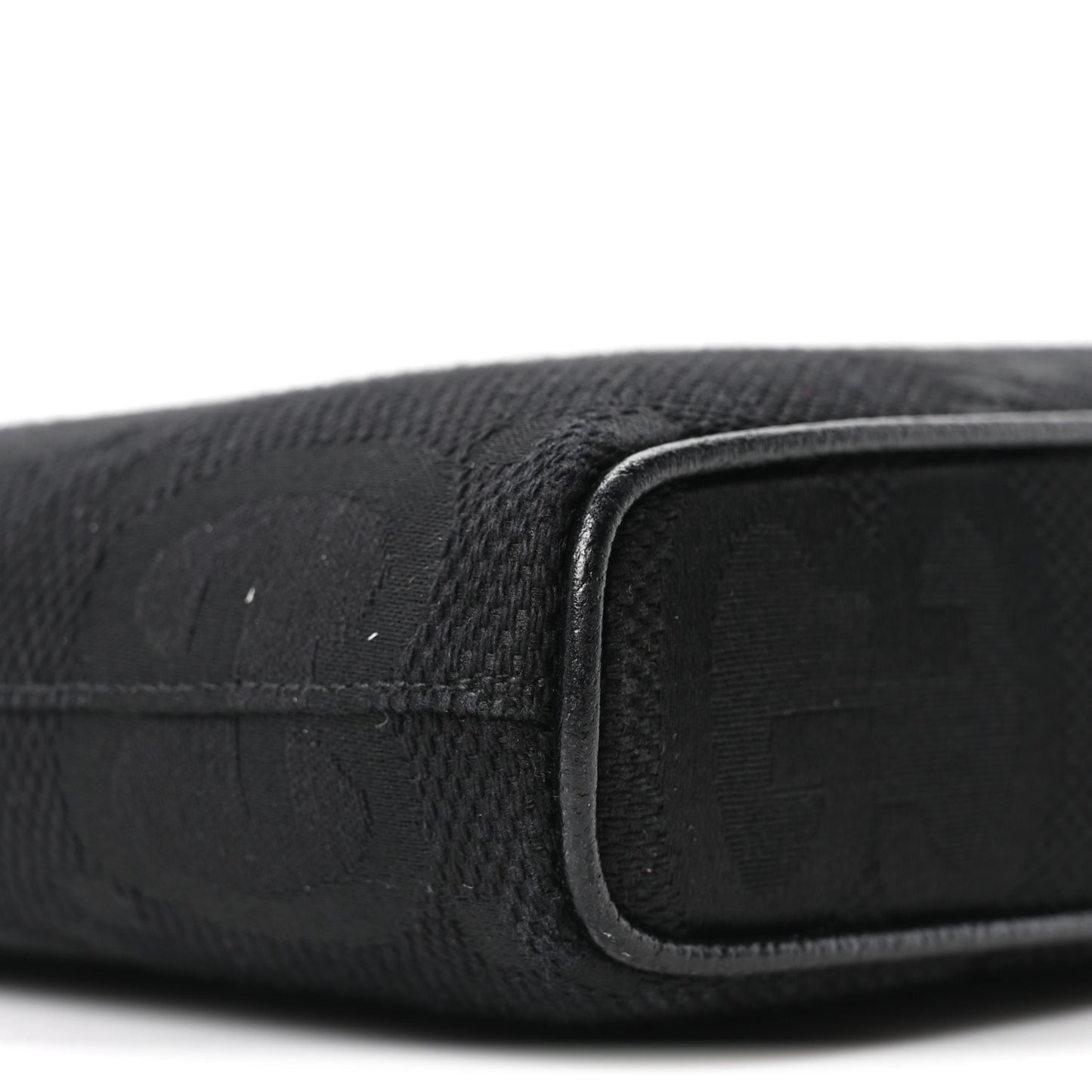 Monogram Jumbo GG Textured Dollar Calfskin Wristlet Messenger Bag Black