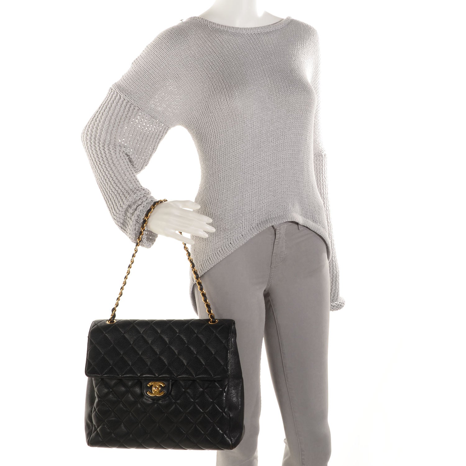Chanel Caviar Jumbo XL Flap Black 2 of 9