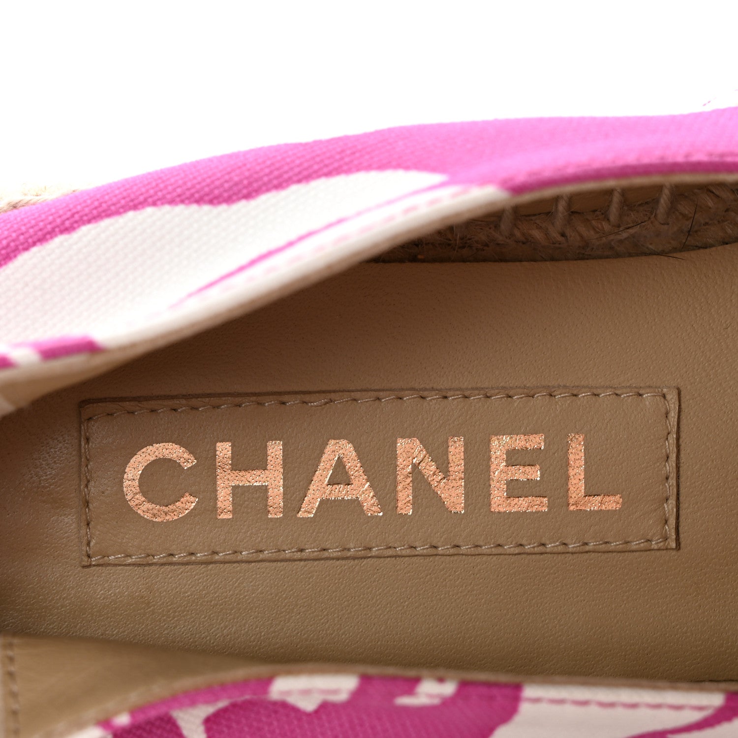 Chanel Cotton Grosgrain Espadrilles 36 Pink Ecru Black 8 of 11