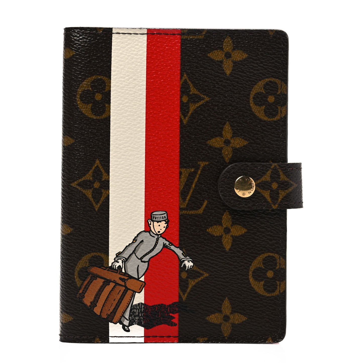Monogram Groom Small Ring Agenda Cover Red