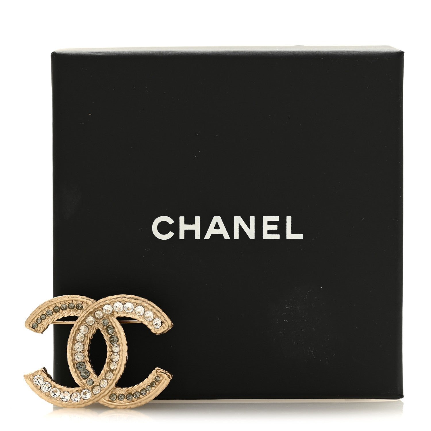 Chanel Crystal CC Brooch Pin Light Gold 4 of 4