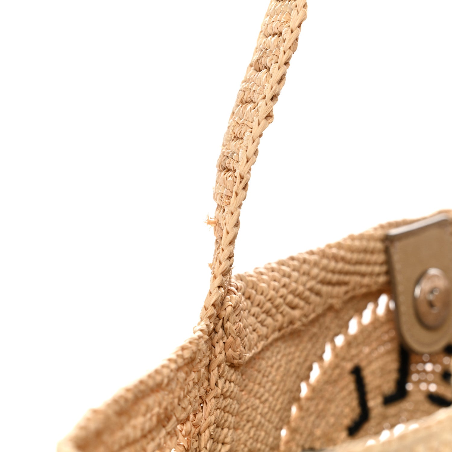 Stella McCartney Raffia Crochet Logo Small Tote Bag Natural 11 of 11