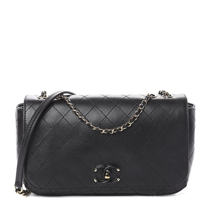 Chanel Calfskin Stitched CC Case Flap Bag Black 1 of 9