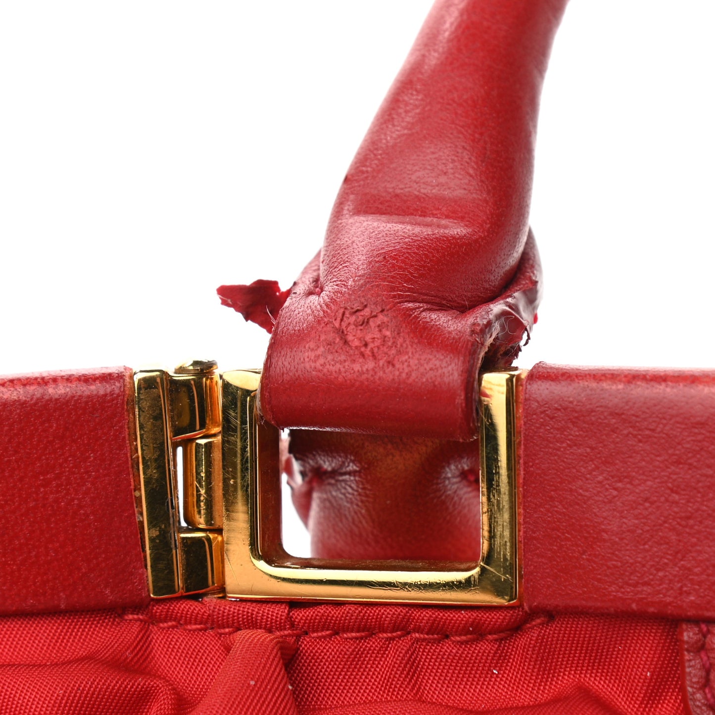 Tessuto Nylon Gaufre Tote Rosso