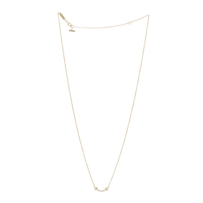 Tiffany 18K Yellow Gold Diamond Mini T Smile Pendant Necklace 3 of 5