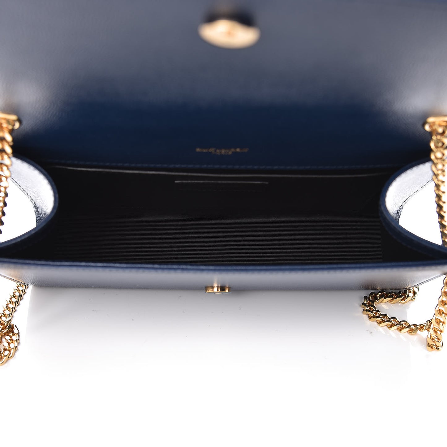 Grain De Poudre Medium Classic Monogram Kate Satchel Denim Blue
