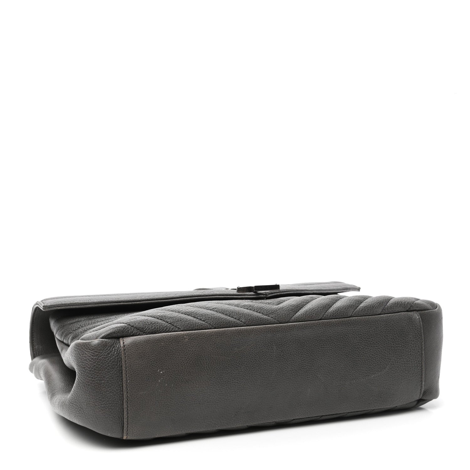Saint Laurent Calfskin Matelasse Chevron Monogram Large College Satchel Light Coal 4 of 10