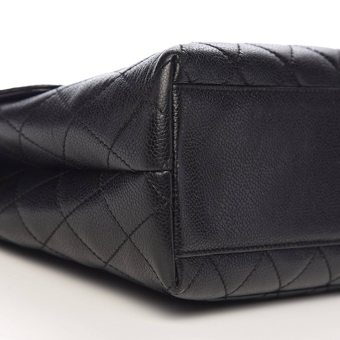 Caviar Quilted Jumbo Kelly Flap Black