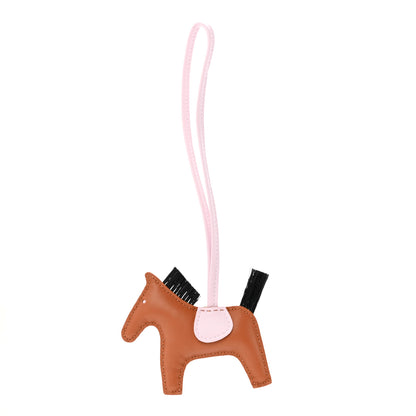 Hermes Milo Lambskin Horse Hair Grigri Rodeo Horse Bag Charm PM Gold Mauve Pale Black 1 of 5