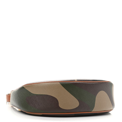 Celine Canvas Calfskin Camouflage Ava Logo Triomphe Shoulder Bag Khaki 4 of 9